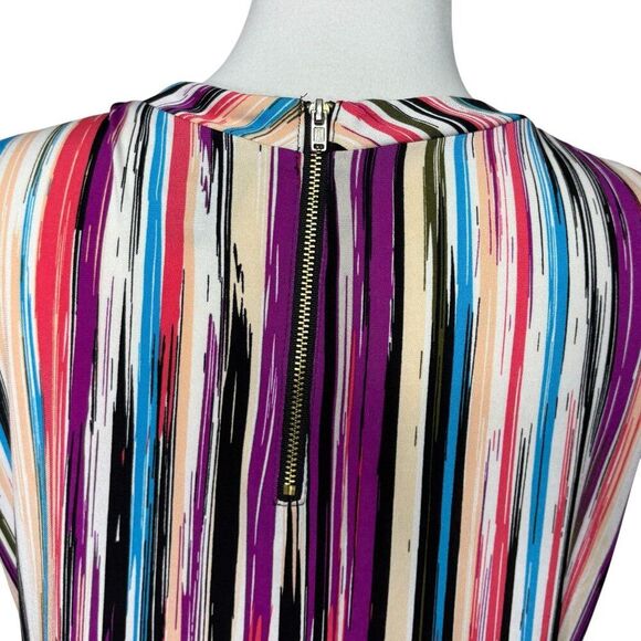 Worthington Multi Color Striped Blouse Cap Sleeve Size Medium Womens - Picture 4 of 7